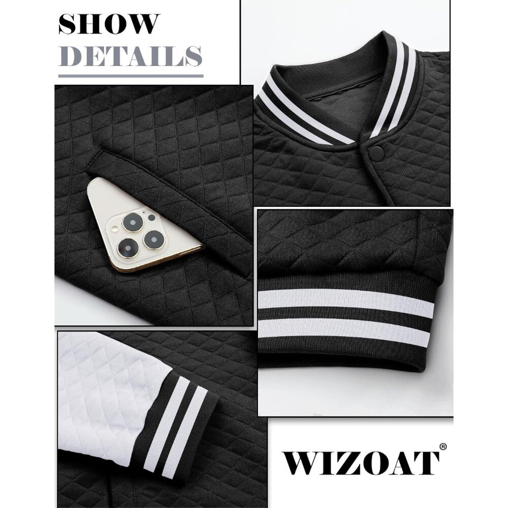 Mens Varsity Jacket Lightweight Jacket Causal Waf… - image 5